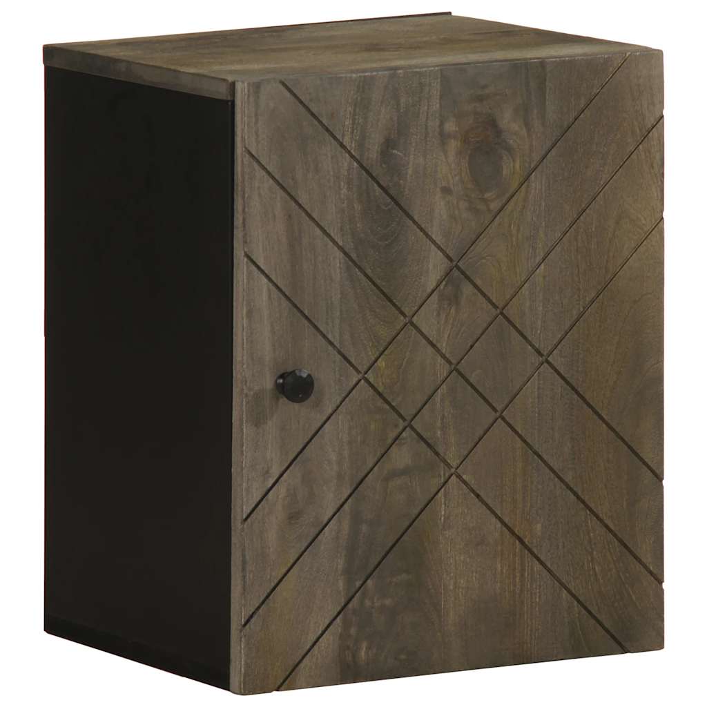 vidaXL Wall-mounted Bathroom Cabinet Black 38x33x48 cm Solid Wood Mango 1