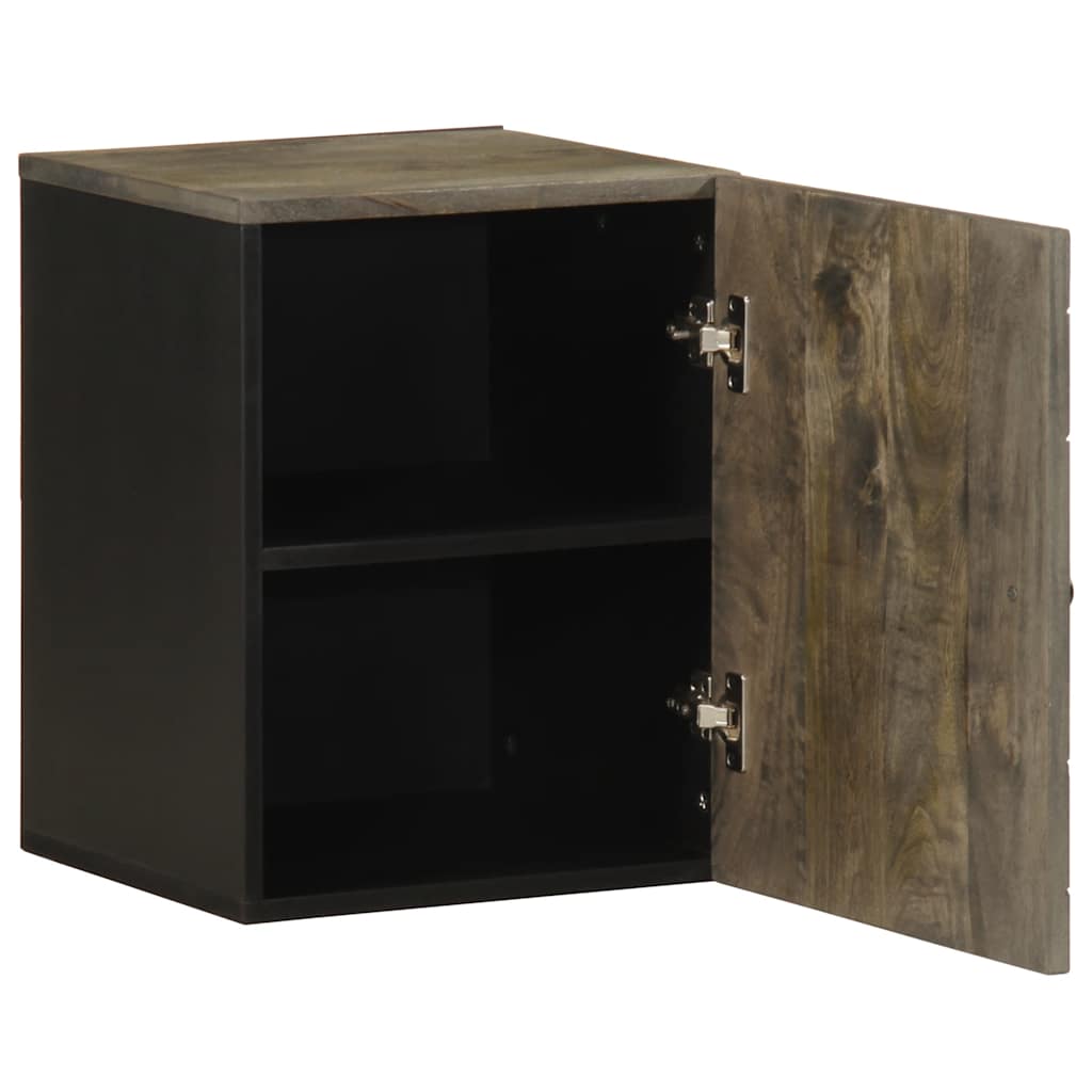 vidaXL Wall-mounted Bathroom Cabinet Black 38x33x48 cm Solid Wood Mango 2