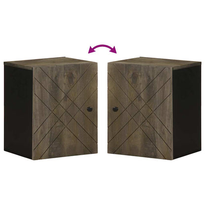 vidaXL Wall-mounted Bathroom Cabinet Black 38x33x48 cm Solid Wood Mango 6