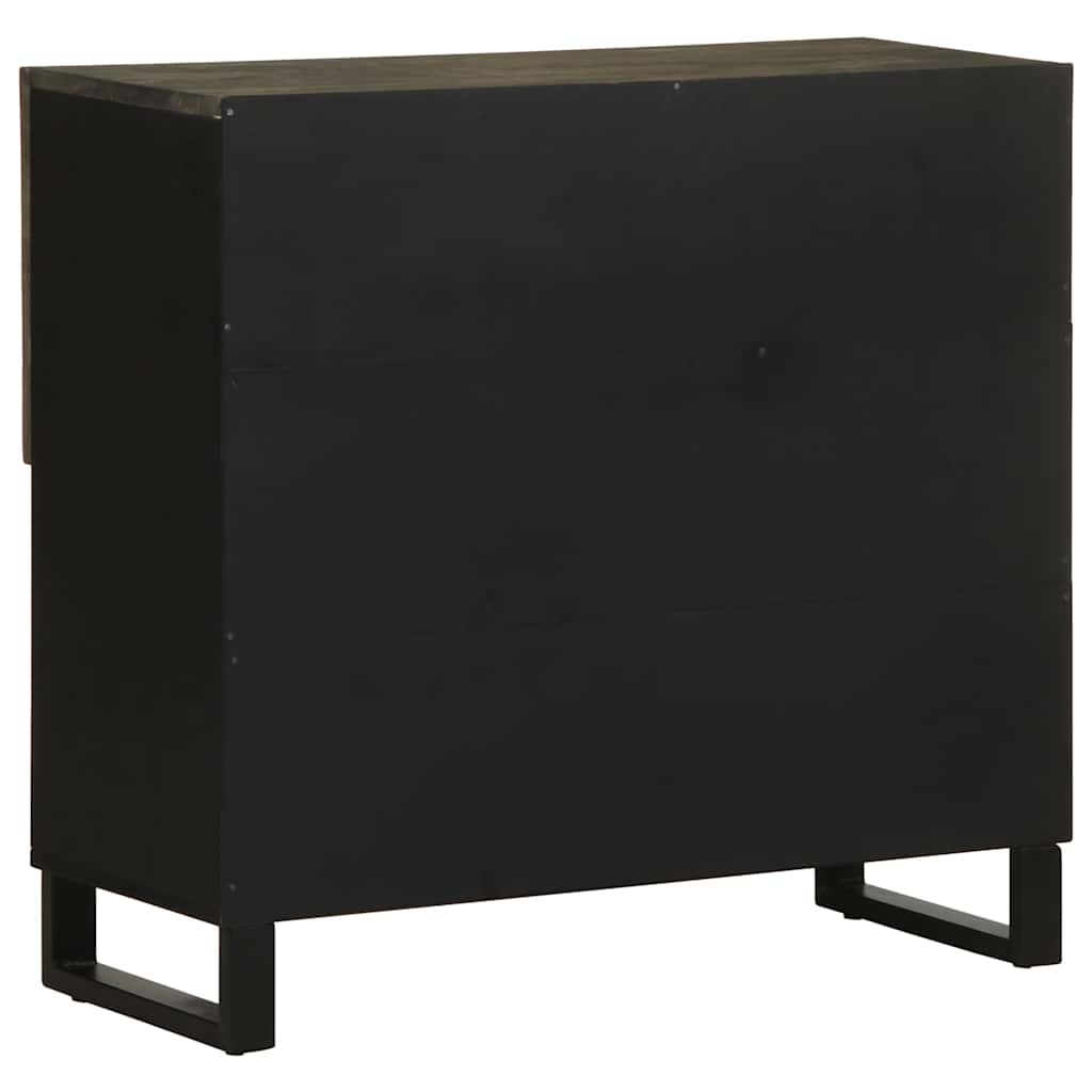 vidaXL Sideboard Black 80x33x75 cm Solid Wood Mango 4