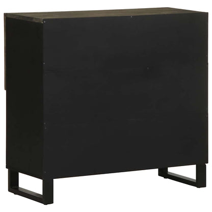 vidaXL Sideboard Black 80x33x75 cm Solid Wood Mango 4