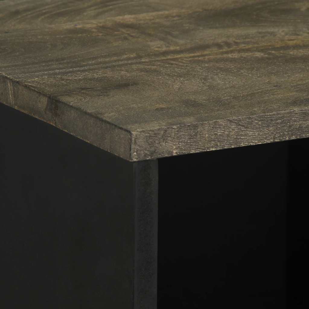 vidaXL Sideboard Black 80x33x75 cm Solid Wood Mango 6