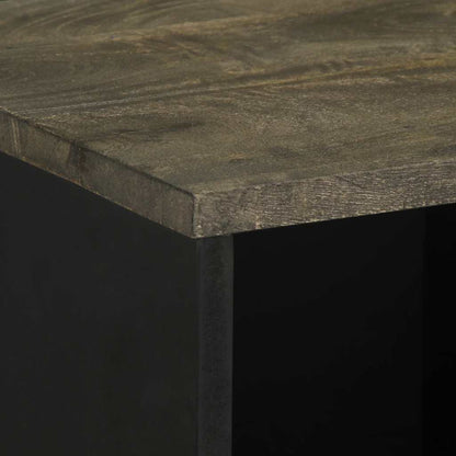 vidaXL Sideboard Black 80x33x75 cm Solid Wood Mango 6