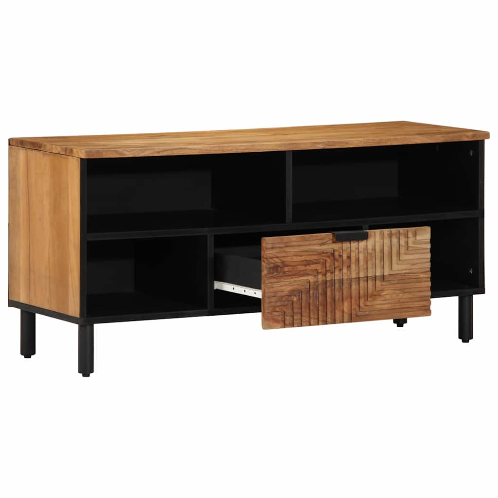 vidaXL TV Cabinet with Drawer Brown 100 x 33 x 46 cm Solid Mango Wood 1
