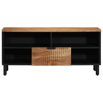 vidaXL TV Cabinet with Drawer Brown 100 x 33 x 46 cm Solid Mango Wood 4