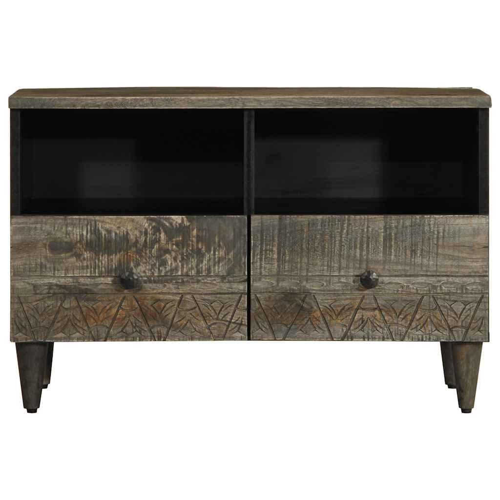 vidaXL TV Cabinet Light Grey 70x33.5x46 cm Solid Wood Mango 2