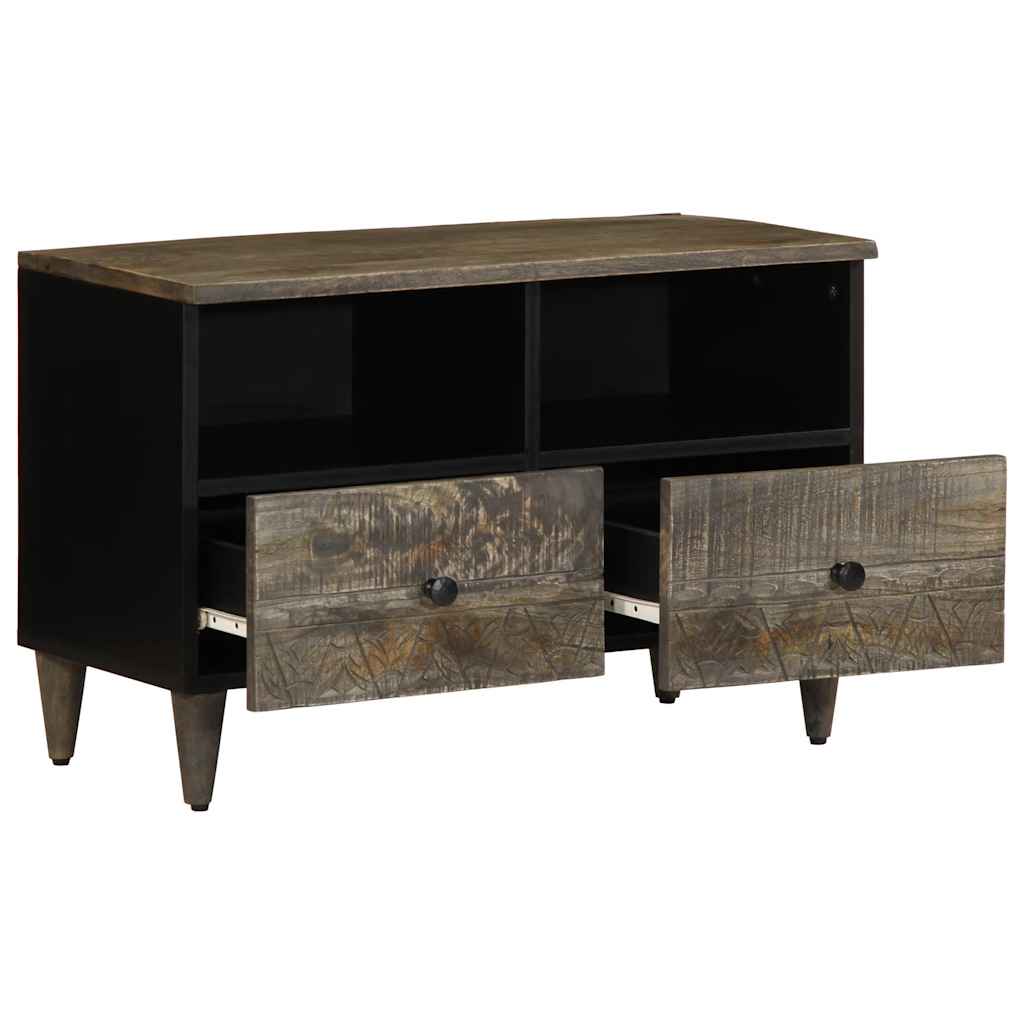 vidaXL TV Cabinet Light Grey 70x33.5x46 cm Solid Wood Mango 3