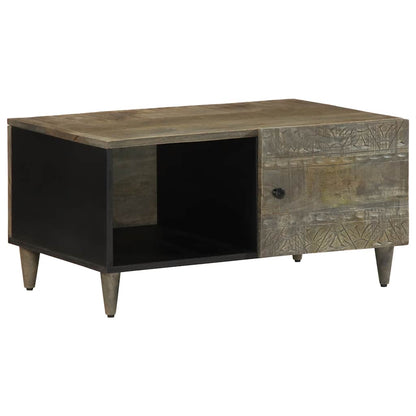 vidaXL Coffee Table Light Grey 80x50x40 cm Solid Wood Mango 1