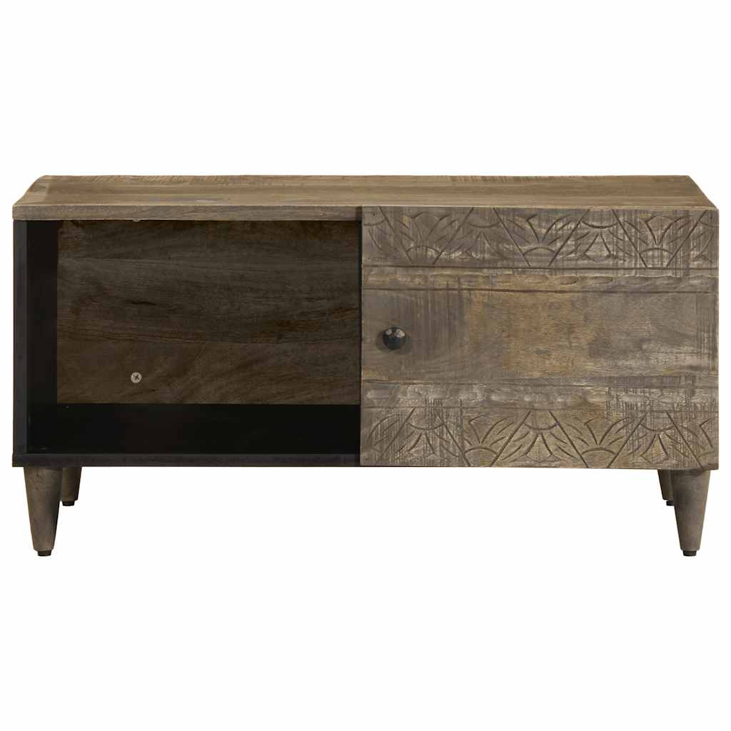 vidaXL Coffee Table Light Grey 80x50x40 cm Solid Wood Mango 2