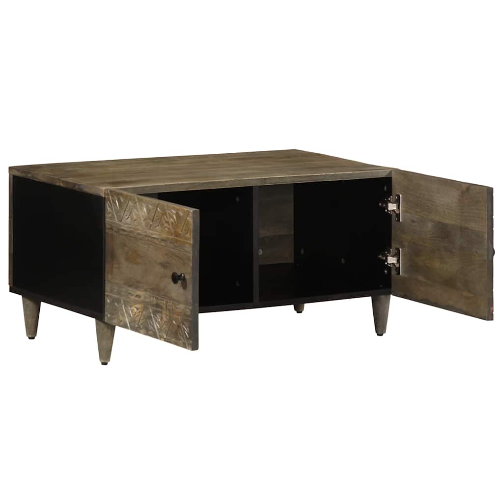 vidaXL Coffee Table Light Grey 80x50x40 cm Solid Wood Mango 3