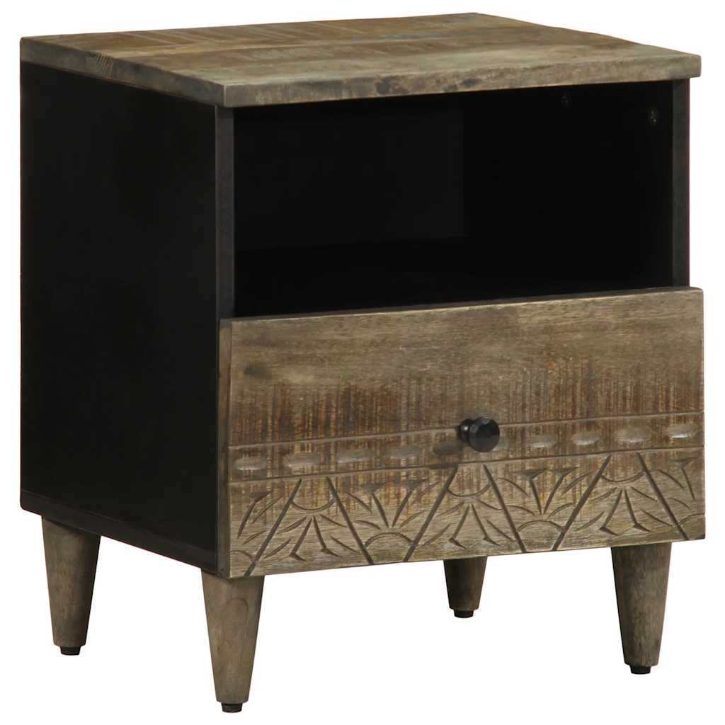 vidaXL Bedside Cabinets 2 pcs Light Grey 40x33x46 cm Solid Wood Mango 3