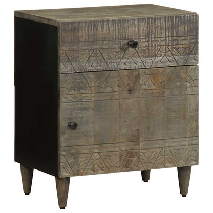 vidaXL Bedside Cabinet Light Grey 50x33x60 cm Solid Wood Mango 1