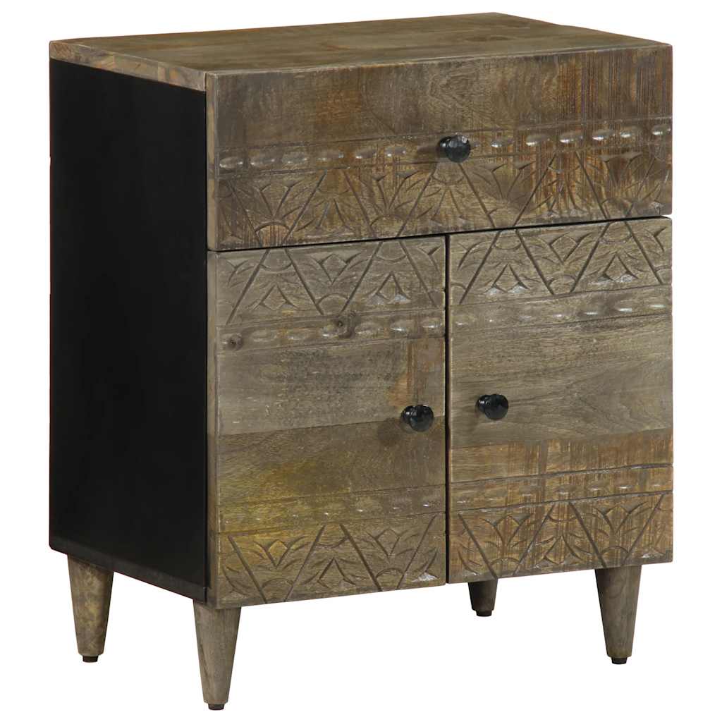 vidaXL Bedside Cabinet Light Grey 50x33x60 cm Solid Wood Mango 1