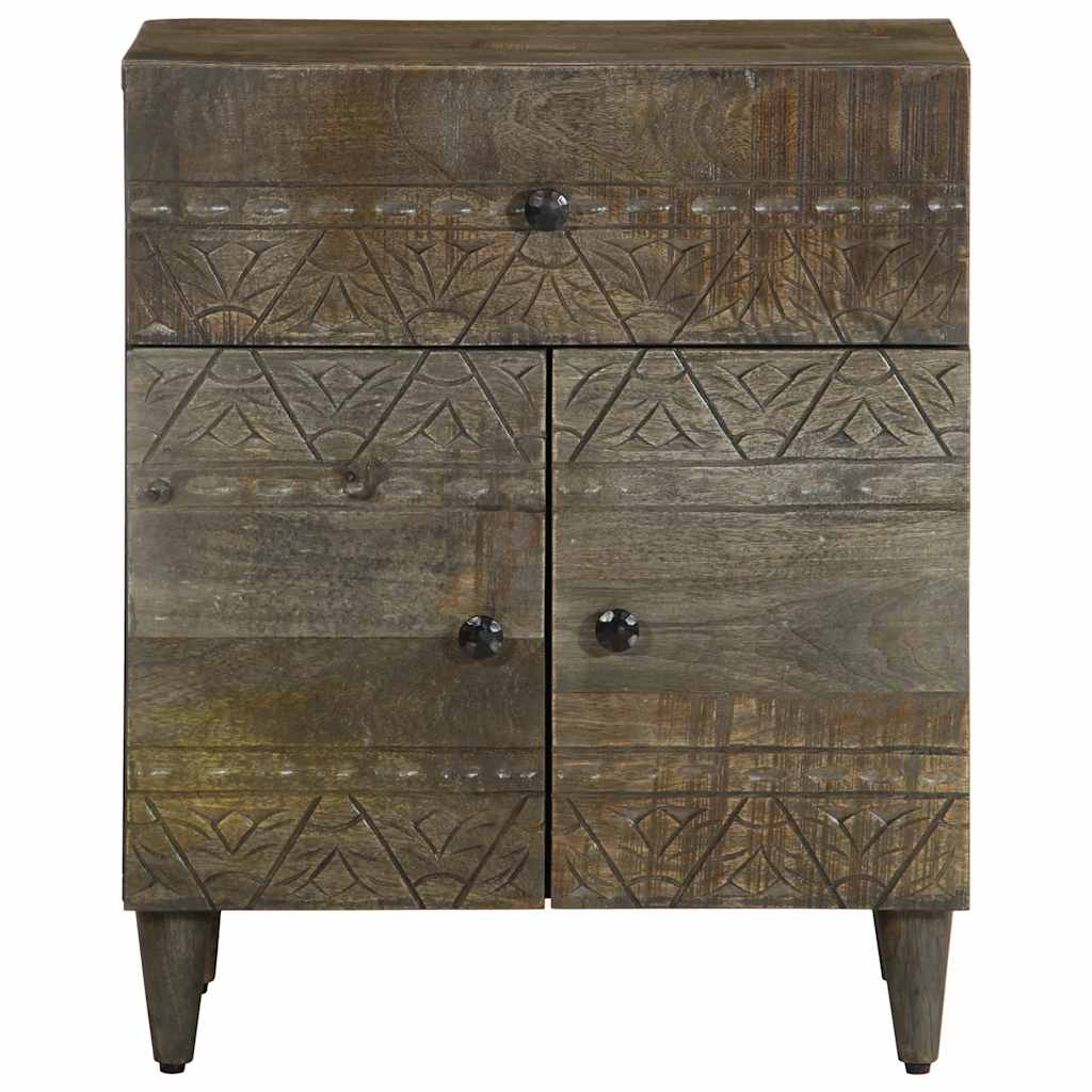 vidaXL Bedside Cabinet Light Grey 50x33x60 cm Solid Wood Mango 2