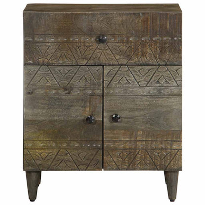 vidaXL Bedside Cabinet Light Grey 50x33x60 cm Solid Wood Mango 2