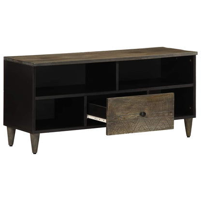vidaXL TV Cabinet Black 100x33x46 cm Solid Wood Mango 2