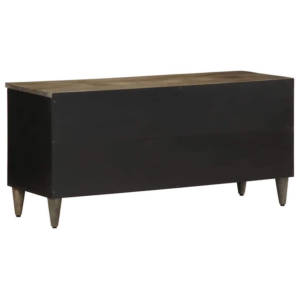 vidaXL TV Cabinet Black 100x33x46 cm Solid Wood Mango 5
