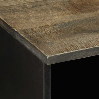 vidaXL TV Cabinet Black 100x33x46 cm Solid Wood Mango 6
