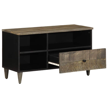 vidaXL TV Cabinet Black 80x33x46 cm Solid Wood Mango 2