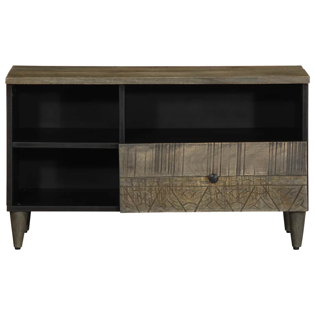 vidaXL TV Cabinet Black 80x33x46 cm Solid Wood Mango 3