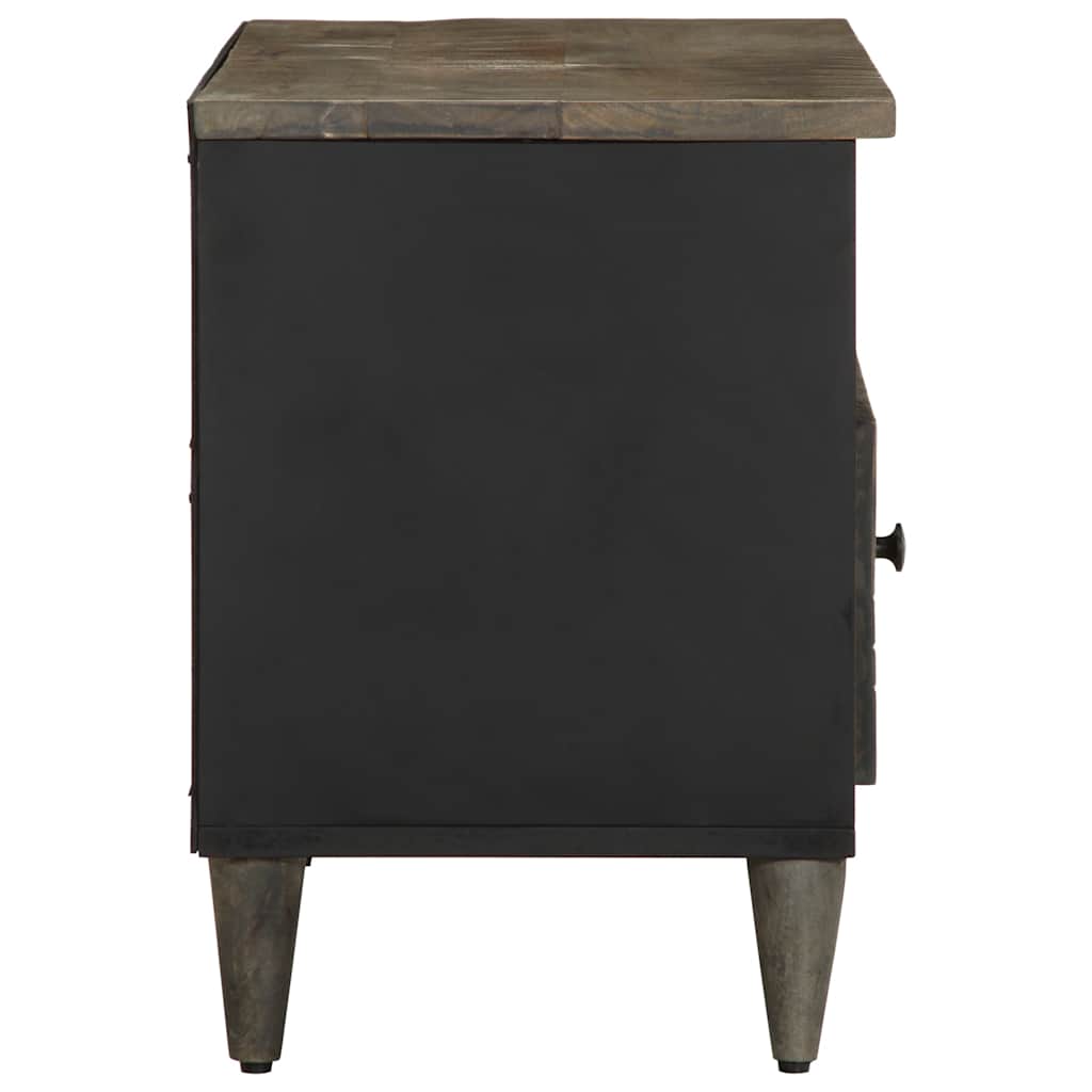 vidaXL TV Cabinet Black 80x33x46 cm Solid Wood Mango 4
