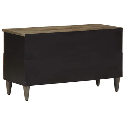 vidaXL TV Cabinet Black 80x33x46 cm Solid Wood Mango 5