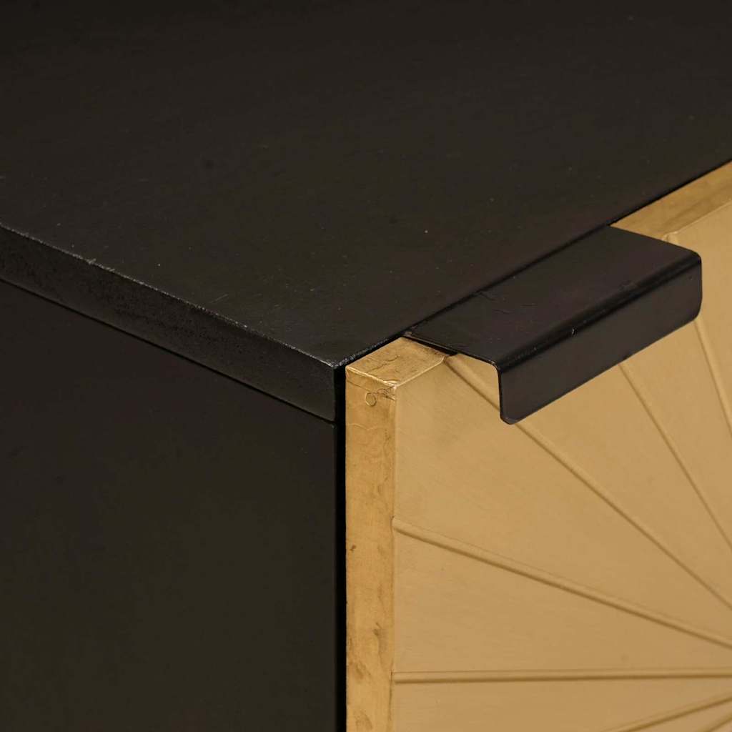 vidaXL Bedside Cabinet Black and Gold 40 x 33 x 46 cm Engineered Wood 6