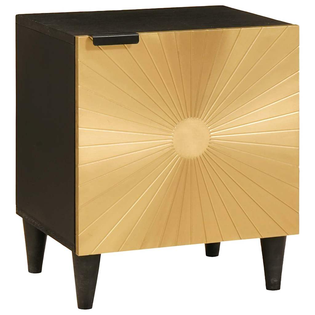 vidaXL Bedside Cabinet Black and Gold 40 x 33 x 46 cm Engineered Wood 1