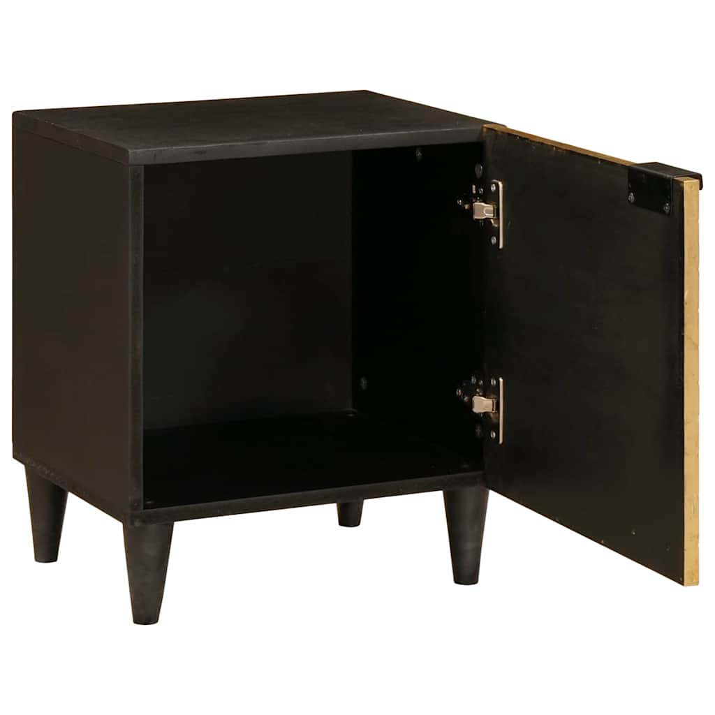 vidaXL Bedside Cabinet Black and Gold 40 x 33 x 46 cm Engineered Wood 2