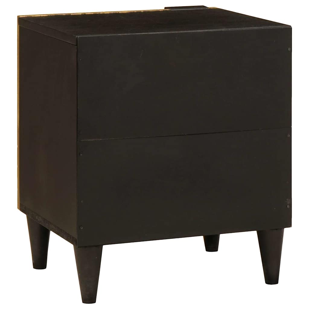 vidaXL Bedside Cabinet Black and Gold 40 x 33 x 46 cm Engineered Wood 5