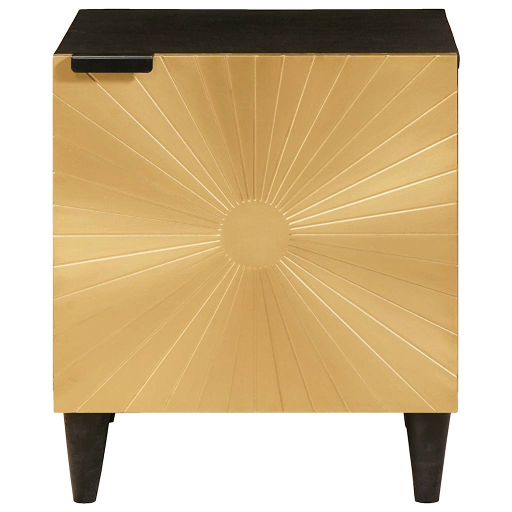 vidaXL Bedside Cabinet Black and Gold 40 x 33 x 46 cm Engineered Wood 3