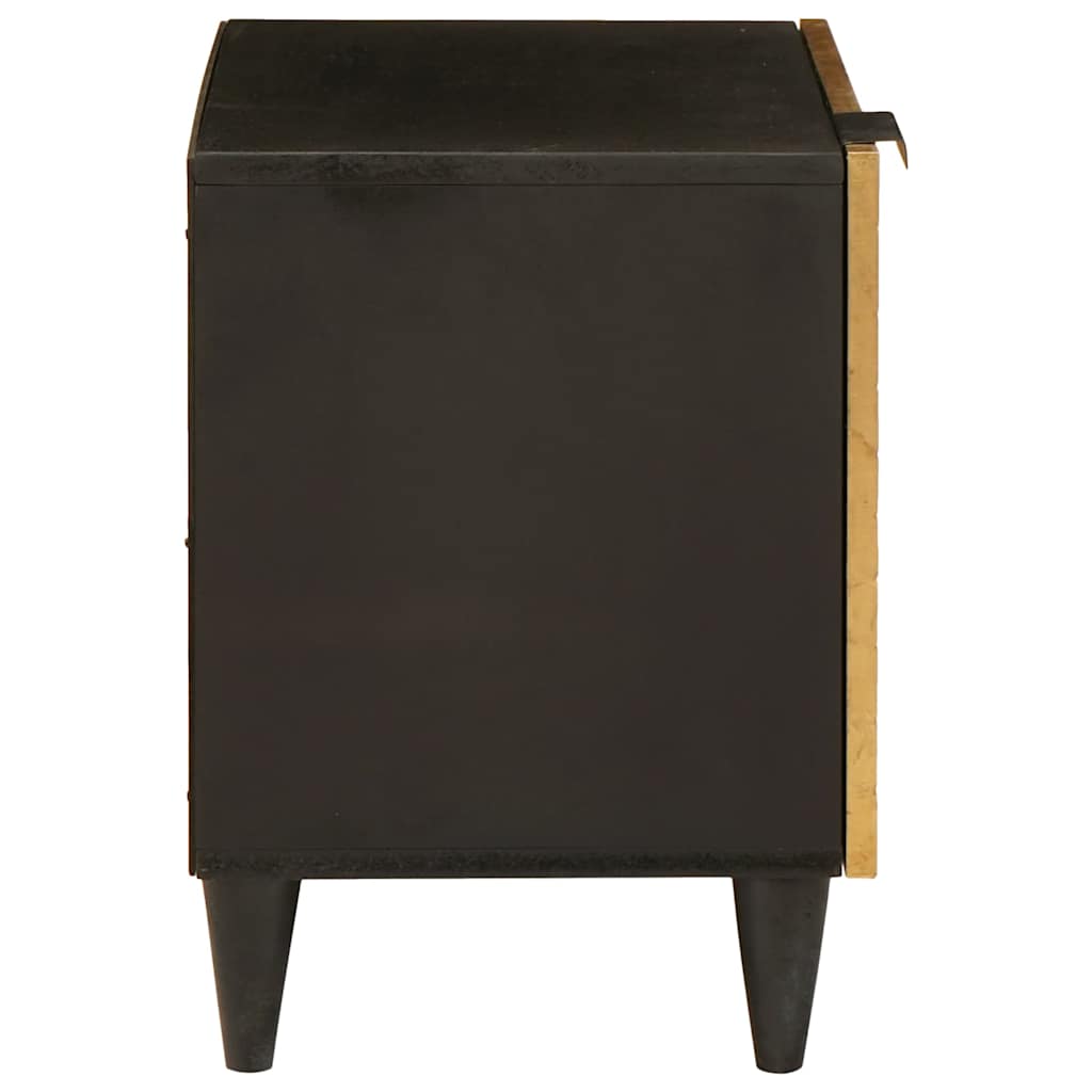 vidaXL Bedside Cabinet Black and Gold 40 x 33 x 46 cm Engineered Wood 4