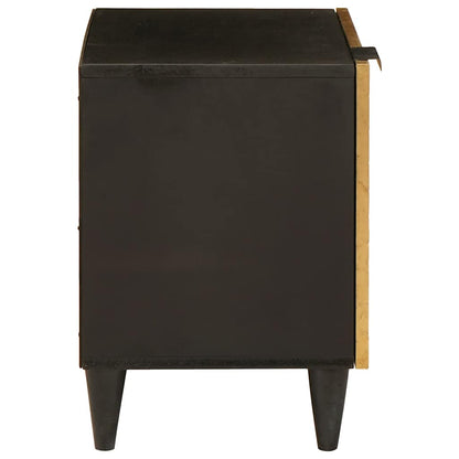 vidaXL Bedside Cabinet Black and Gold 40 x 33 x 46 cm Engineered Wood 4