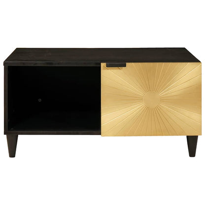 vidaXL Coffee Table Black and Gold 80 x 50 x 40 cm Engineered Wood 3