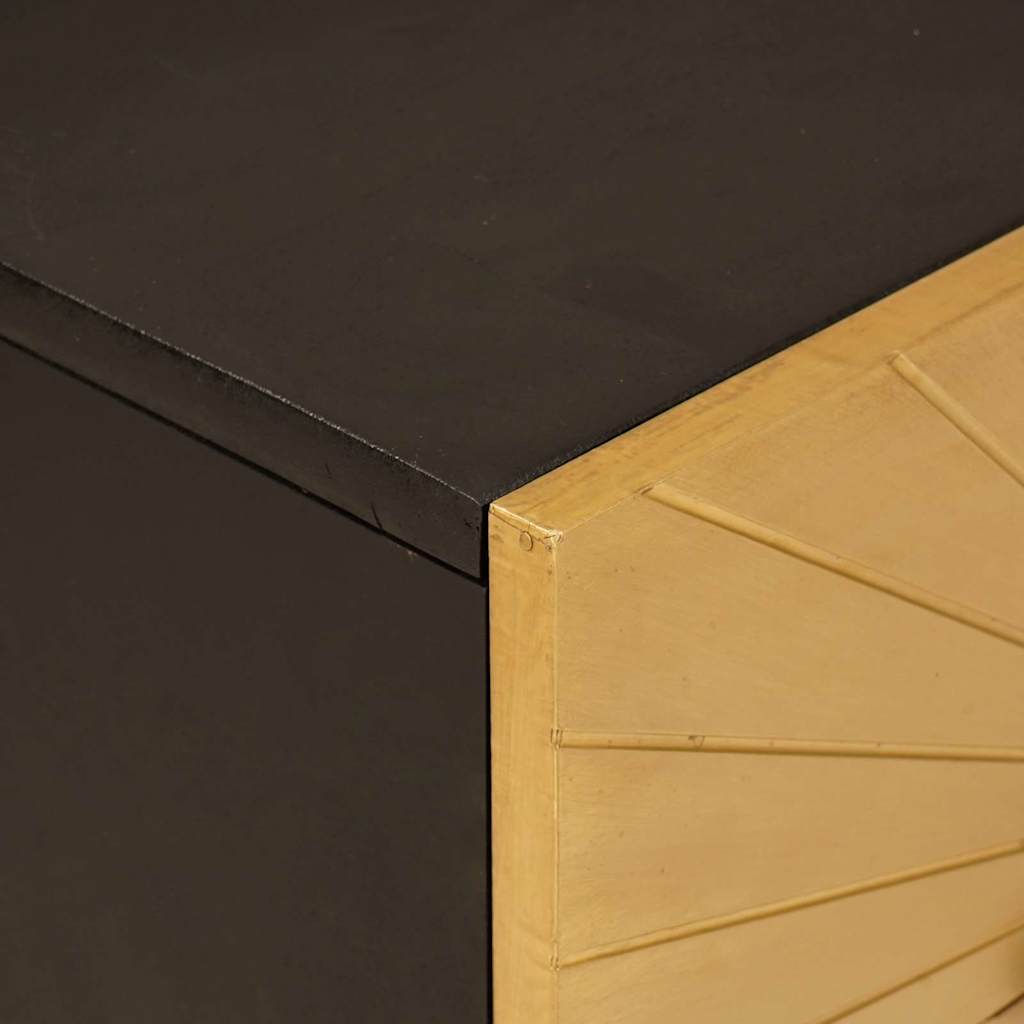 vidaXL Bedside Table Black and Gold 50 x 33 x 60 cm Engineered Wood 6