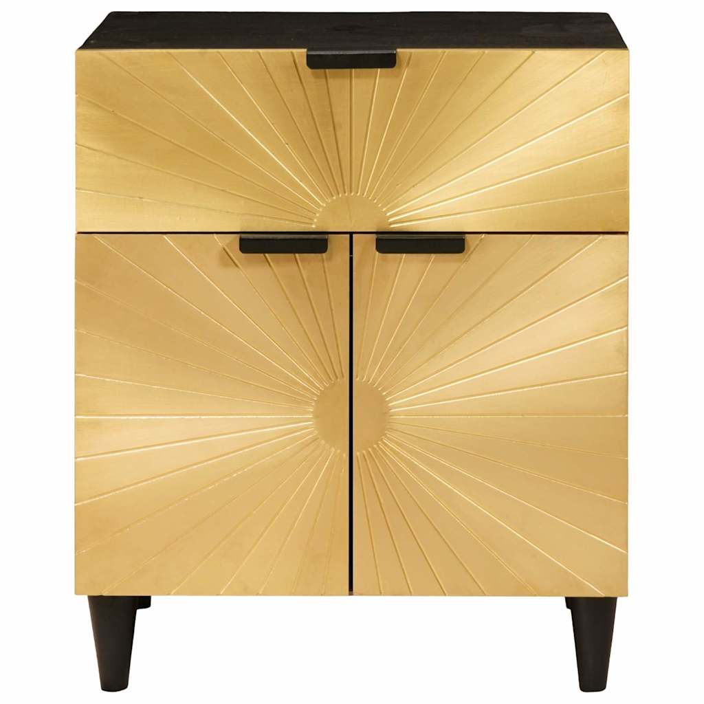 vidaXL Bedside Table Black and Gold 50 x 33 x 60 cm Engineered Wood 3