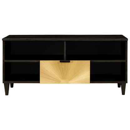 vidaXL TV Cabinet Black and Gold 100 x 33 x 46 cm Engineered Wood 3