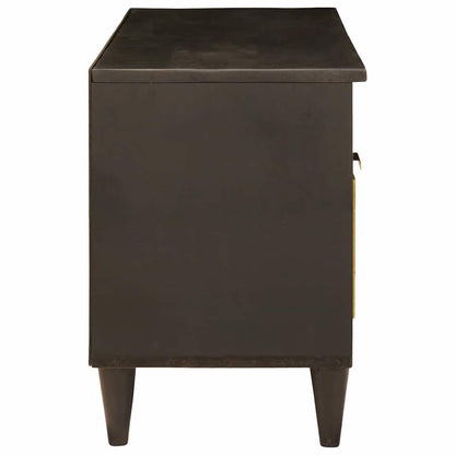 vidaXL TV Cabinet Black and Gold 100 x 33 x 46 cm Engineered Wood 4