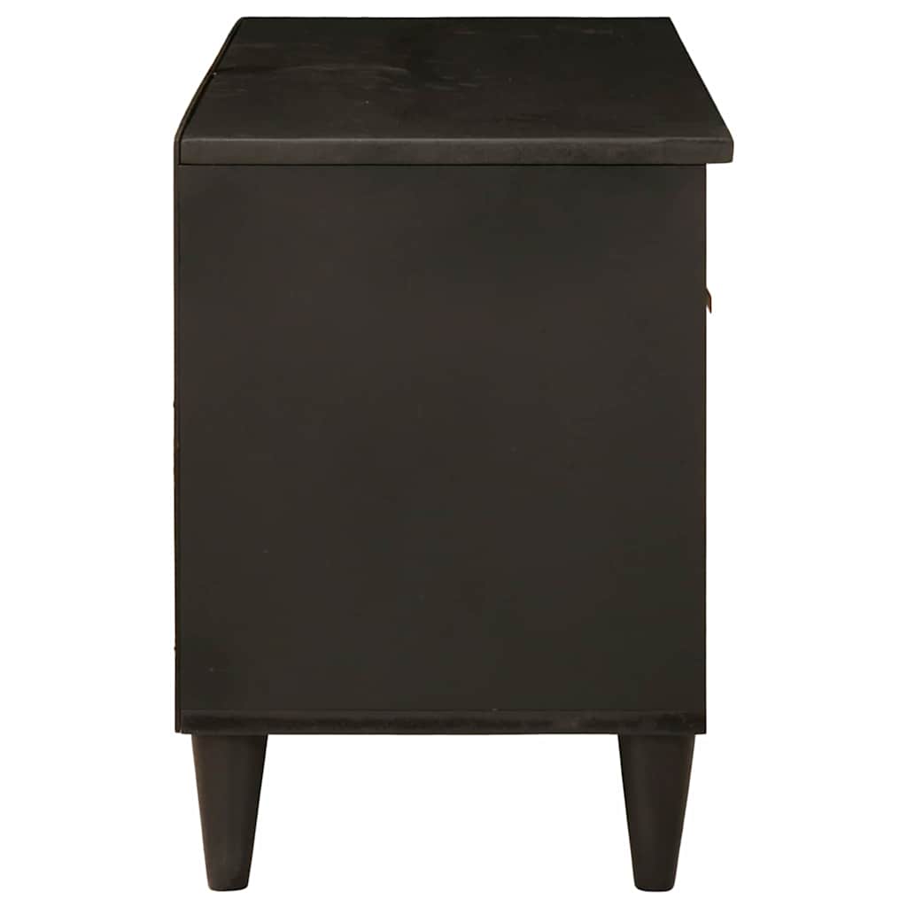 vidaXL TV Cabinet Black and Gold 80 x 33 x 46 cm Engineered Wood 4