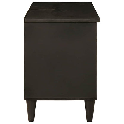 vidaXL TV Cabinet Black and Gold 80 x 33 x 46 cm Engineered Wood 4