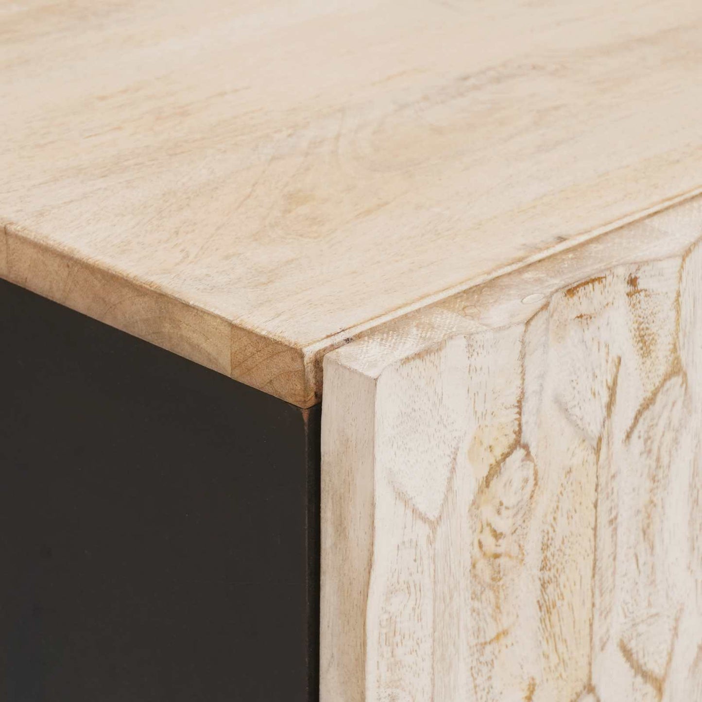 vidaXL Bedside Cabinet White 40 x 33 x 46 cm Solid Mango Wood 6