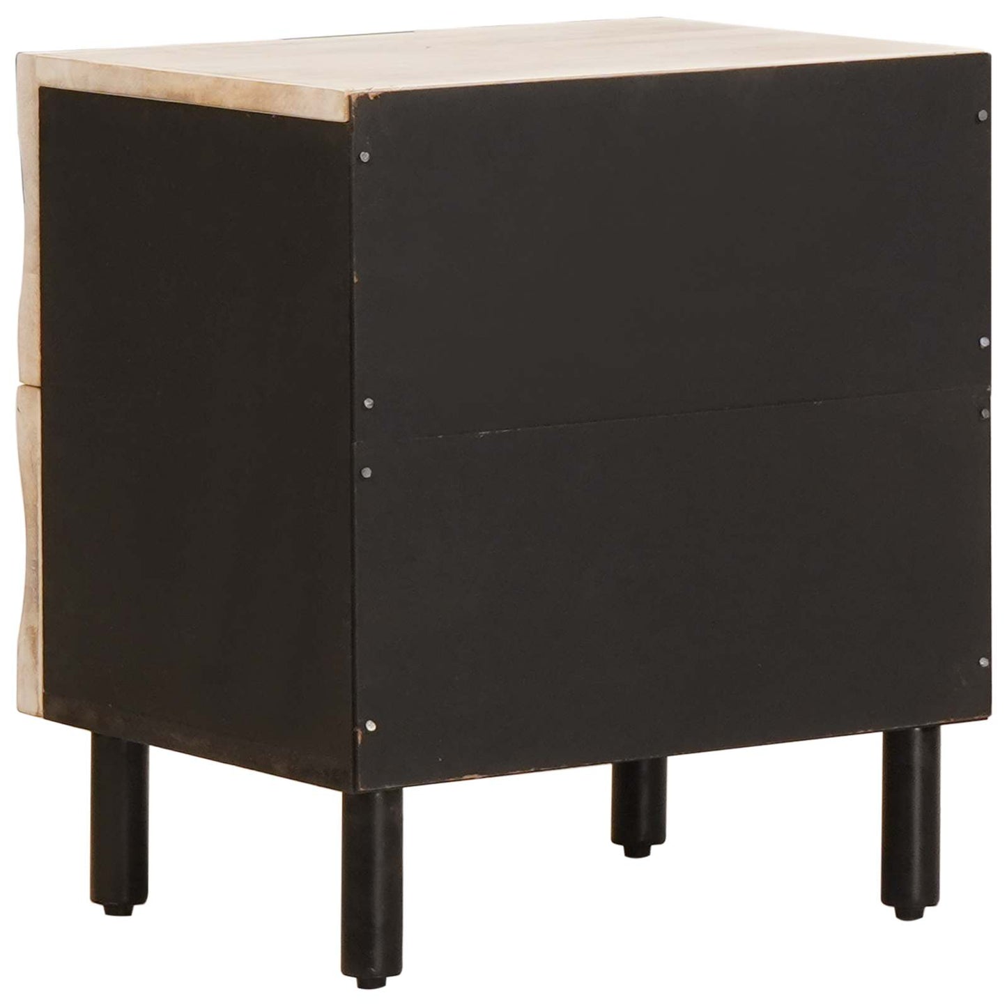 vidaXL Bedside Cabinet White 40 x 33 x 46 cm Solid Mango Wood 5