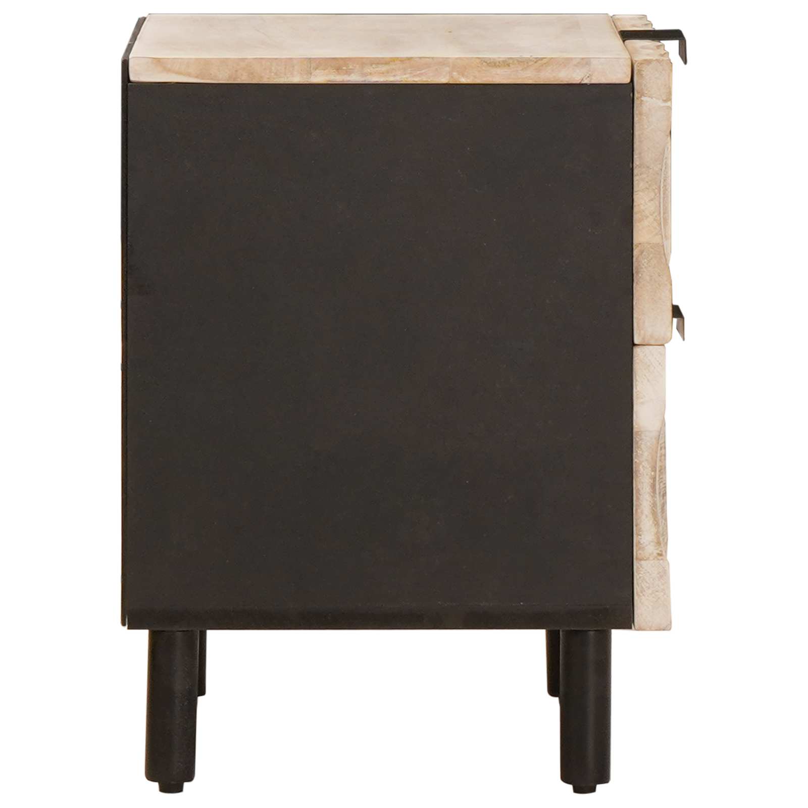 vidaXL Bedside Cabinet White 40 x 33 x 46 cm Solid Mango Wood 4