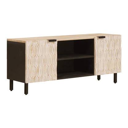 TV Cabinet with Shelf 105 x 33 x 46 cm White wash finish