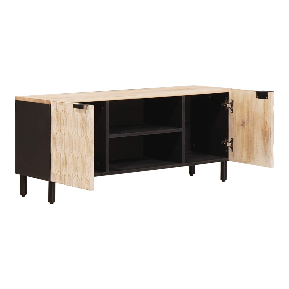 TV Cabinet with Shelf 105 x 33 x 46 cm White wash finish