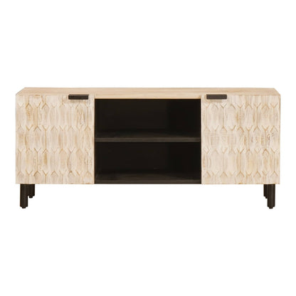 TV Cabinet with Shelf 105 x 33 x 46 cm White wash finish