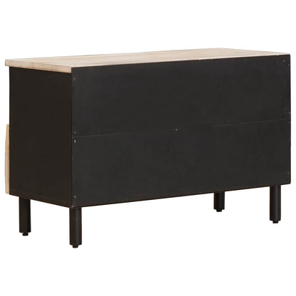 vidaXL TV Cabinet White Wash Finish 70 x 33 x 46 cm Solid Mango Wood 5