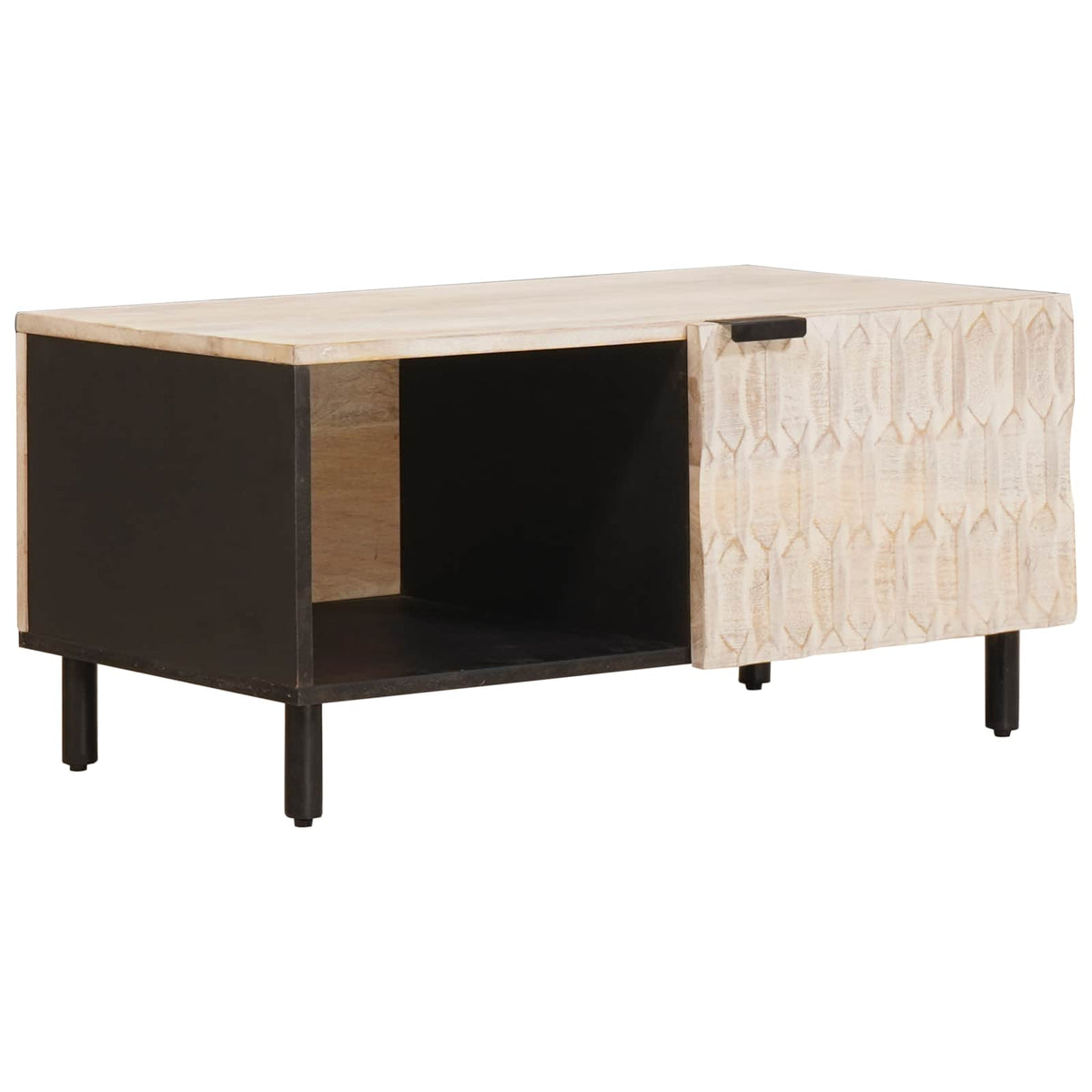 vidaXL Coffee Table White 80 x 50 x 40 cm Solid Mango Wood 1