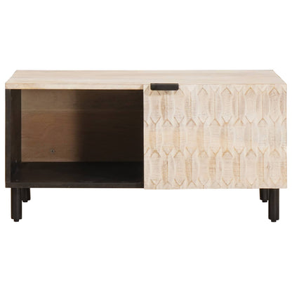 vidaXL Coffee Table White 80 x 50 x 40 cm Solid Mango Wood 3
