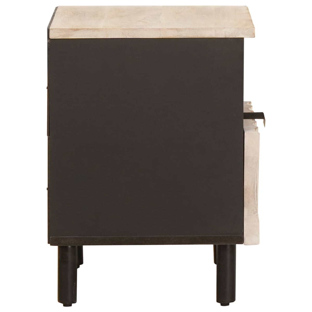 vidaXL Bedside Cabinet 2 pcs White 40 x 33 x 46 cm Solid Mango Wood 6